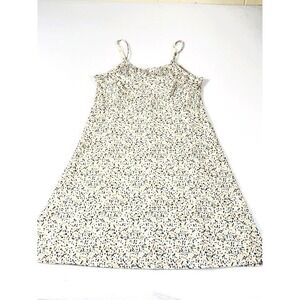 Prana Women White Multi Color Abstract Dot Print Midi Dress Shelf Bra Size M